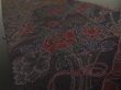 Photo2: 4G10z30 Japanese Kimono Crepe Silk  FABRIC Dark brown Flowers 35.4" (2)