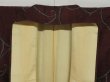 Photo5: 0126N02z840 Vintage Japanese Kimono Silk TSUMUGI Dark red Karakusa (5)