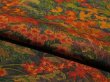 Photo4: 1P02z60 Japanese Kimono Silk  FABRIC  Garden 42.5" (4)