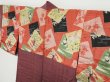 Photo10: 0715i05z430 Vintage Japanese Kimono Silk HAORI Rosy brown (10)