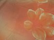 Photo3: 2V03z90 Japanese Kimono Silk  FABRIC Yellow, Coral pink Flowers 61.4" (3)