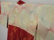 Photo7: 0703i08z600 Vintage Japanese Kimono Silk HAORI Dark red Grass (7)