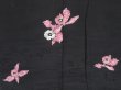 Photo3: 0825i04z520 Vintage Japanese Kimono Silk HAORI Black Cattleya (3)