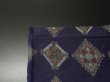 Photo8: 3F01z30 Vintage Japanese Kimono Silk MEISEN FABRIC Dark purple   37.8" (8)