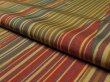 Photo4: 1F02z60 Japanese Kimono Silk  FABRIC Ochre, Dark red, Blue-Gray   39.4" (4)