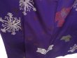 Photo3: 0524T08z600 Vintage Japanese Kimono Silk KOMON Dark violet blue Snow (3)