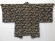 Photo2: 0825T05z520 Vintage Japanese Kimono Silk HAORI Black Chrysanthemum (2)