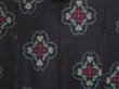 Photo4: 0910i04z480 Vintage Japanese Kimono Silk MEISEN HAORI Black-Purple Flower (4)