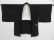 Photo5: 1207i10z590 Vintage Japanese Kimono Silk HAORI Black Chrysanthemum (5)