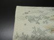 Photo7: 1S02z60 Japanese Kimono Silk  FABRIC Light gray Hunting scenery 39.4" (7)