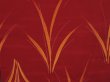 Photo5: 0703i08z600 Vintage Japanese Kimono Silk HAORI Dark red Grass (5)