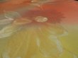 Photo3: 2V01z60 Japanese Kimono Silk  FABRIC Yellow, Coral pink Flowers 42.5" (3)