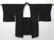 Photo5: 1529T10z500 Vintage Japanese Kimono Silk HAORI Black Temple (5)