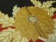 Photo4: 4i02z150 Vintage Japanese Kimono Silk  FABRIC Black Chrysanthemum 48.8" (4)