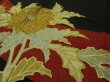 Photo3: 4i02z150 Vintage Japanese Kimono Silk  FABRIC Black Chrysanthemum 48.8" (3)