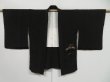 Photo6: 0813i07z520 Japanese Kimono Silk HAORI Black Letter box (6)