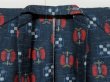 Photo5: 0203N10z770 Vintage Japanese Kimono Wool KOMON Slategray Camellia (5)