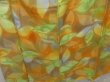 Photo3: 1611i05z870 Japanese Kimono Silk KOMON Dark Yellow Leaves (3)