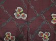 Photo4: 1318T08z430 Vintage Japanese Kimono Silk MEISEN HAORI Purple-Brown Camellia (4)