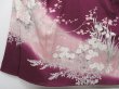 Photo5: 1424T10z970 Japanese Kimono Silk TSUKESAGE Dark purple Peony (5)