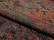 Photo4: 4C01z60 Japanese Kimono Silk  FABRIC Dark brown Flowers 42.5" (4)