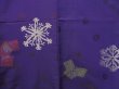 Photo5: 0524T08z600 Vintage Japanese Kimono Silk KOMON Dark violet blue Snow (5)