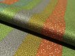 Photo4: 2F02z60 Japanese Kimono Silk  FABRIC Green, Orange-Brown, Ochre Seigaiha 43.3" (4)