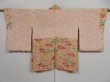 Photo6: 0921i02z560 Japanese Kimono Silk HAORI Peach Camellia (6)