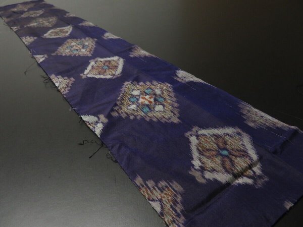 Photo1: 3F10z20 Vintage Japanese Kimono Silk MEISEN FABRIC Dark purple   37" (1)