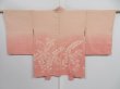 Photo1: 0825i09z530 Vintage Japanese Kimono Silk HAORI Pink Plants (1)