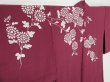 Photo7: 1213i08z530 Vintage Japanese Kimono Silk HAORI Wine red Flower (7)