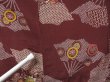 Photo10: 0603T01z590 Vintage Japanese Kimono Silk KOMON Brown Folding fan (10)