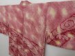 Photo2: 0916T07z500 Vintage Japanese Kimono Silk SHIBORI HAORI Red-Purple Wave (2)