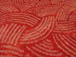 Photo2: 4J01z50 Japanese Kimono Silk  FABRIC Orangered Shibori dyeing 40.2" (2)