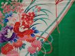 Photo4: 0621N03z690 Vintage Japanese Kimono Synthetic Girl's  Green Royal cart (4)