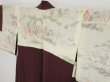 Photo1: 0713i03z610 Vintage Japanese Kimono Silk HAORI Grape-Brown Flower (1)