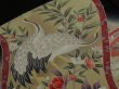 Photo2: 1Q01z200 Japanese Kimono Silk  FABRIC Black Makimono 49.6" (2)