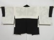 Photo8: 0806i10z520 Vintage Japanese Kimono Silk HAORI Black Hanaguruma (8)