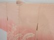 Photo2: 0825i09z530 Vintage Japanese Kimono Silk HAORI Pink Plants (2)