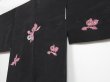 Photo2: 0825i04z520 Vintage Japanese Kimono Silk HAORI Black Cattleya (2)