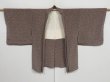 Photo5: 0928i06z480 Vintage Japanese Kimono Silk HAORI Dark purplish brown (5)