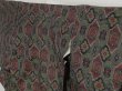 Photo2: 1422i08z730 Japanese Kimono Silk TSUMUGI Dark olive Flowers (2)