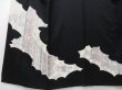 Photo5: 1328T07z640 Japanese Kimono Silk HITOE TSUKESAGE Black Flowers (5)