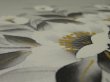 Photo5: 1D01z60 Japanese Kimono Silk Artist work OBI FABRIC Off-white Flower 35.4" (5)