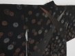 Photo2: 1208i05z790 Vintage Japanese Kimono Silk HAORI Black Flower (2)