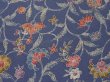 Photo6: 1Z01z60 Japanese Kimono Silk  FABRIC Lavender blue Flowers 40.2" (6)