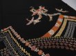 Photo2: 2i02z150 Japanese Kimono Silk  FABRIC Black Birds 48" (2)