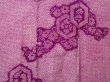 Photo3: 1531T08z380 Antique Japanese Kimono Silk SHIBORI HAORI Purple Flower (3)