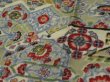 Photo3: 1T03z60 Vintage Japanese Kimono Silk MEISEN FABRIC Gray Flowers 61.4" (3)