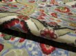 Photo4: 1T04z60 Vintage Japanese Kimono Silk MEISEN FABRIC Gray Flowers 61.4" (4)